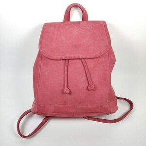 L.L. Bean Light Red Suede Rucksack Backpack Drawstring Bag